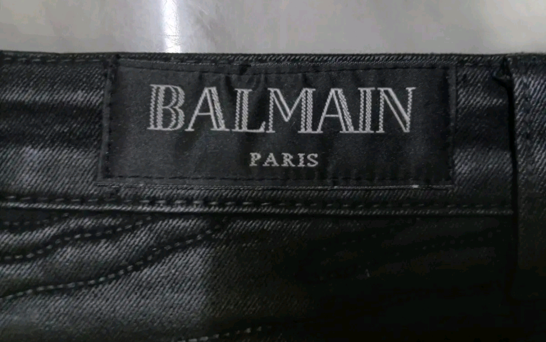 [이태리 정품] 발망 유광 블랙 팬츠 바이커진 청바지 바지 28 인찌 (아미리 디스쿼어드2) 이미지