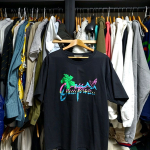 구찌 하와이 블랙 야자수 프린팅 반팔 L 백화점판 이미지