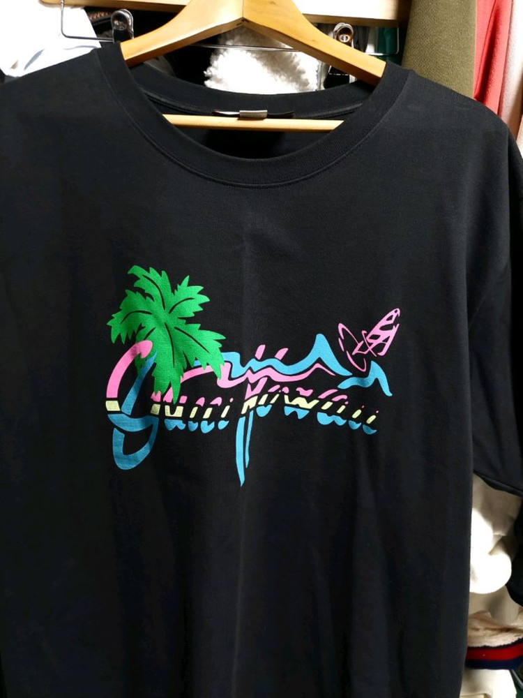 구찌 하와이 블랙 야자수 프린팅 반팔 L 백화점판 이미지