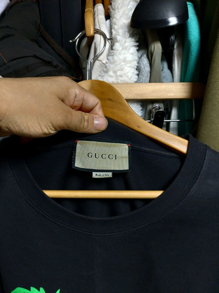 구찌 하와이 블랙 야자수 프린팅 반팔 L 백화점판 이미지