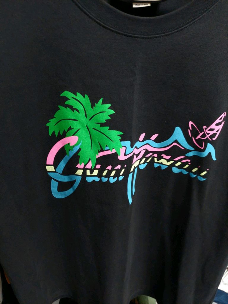 구찌 하와이 블랙 야자수 프린팅 반팔 L 백화점판 이미지
