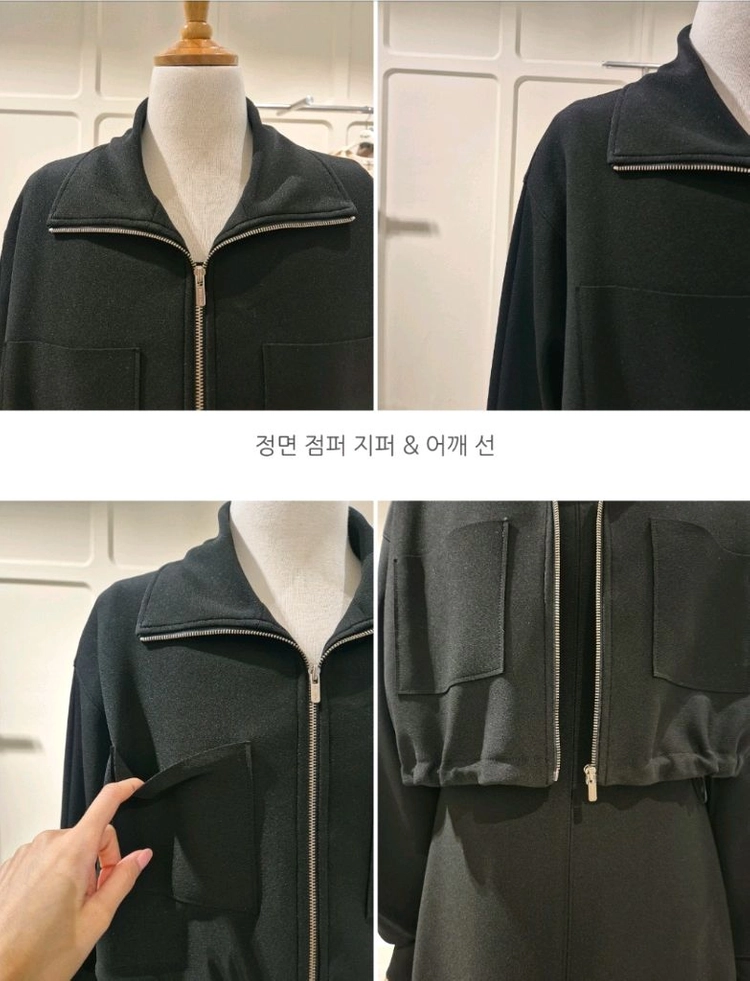 (새상품) 주크 쥬크 집업 점퍼&원피스 블랙55 듀엘 system sjsj 보브 지컷 시슬리 에고이스트 이미지