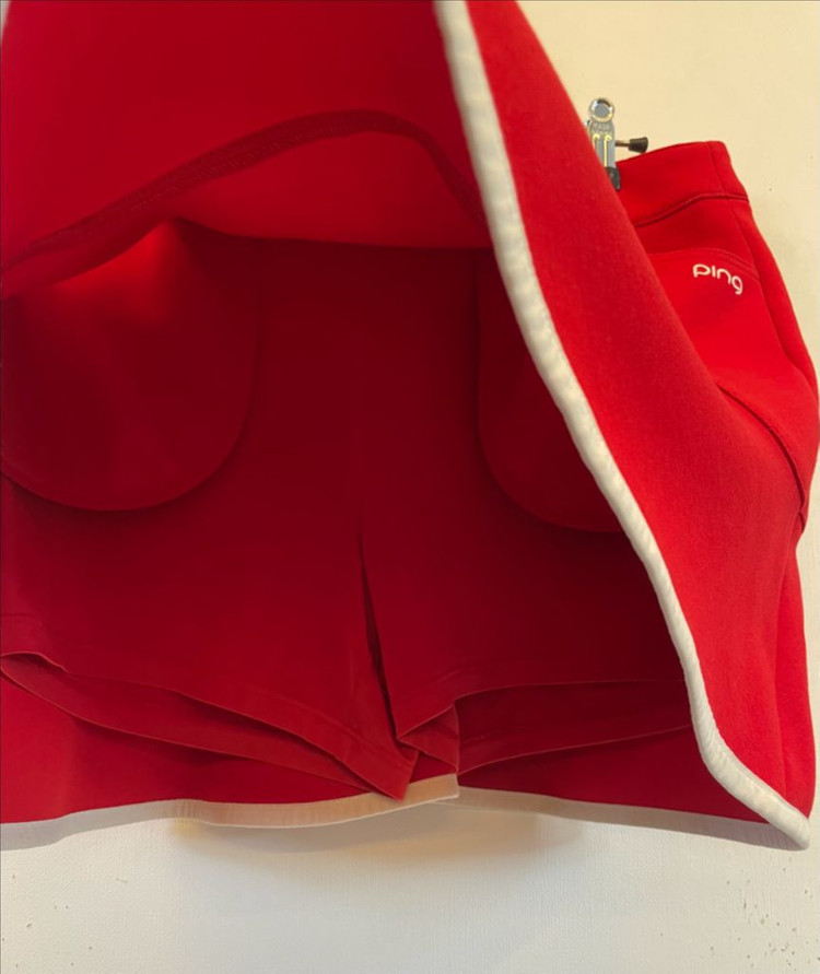 PING 핑 골프스커트70 골프치마70 골프웨어:) 레드스커트 빨간치마 이미지