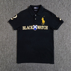 폴로 랄프로렌 블랙와치 치프키프 블랙 골드 빅포니 카라 반팔티 이미지