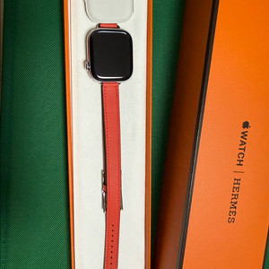 (풀박스/새상품)애플워치 에르메스10 42mm 실버 티타늄 뒤블투르 이미지