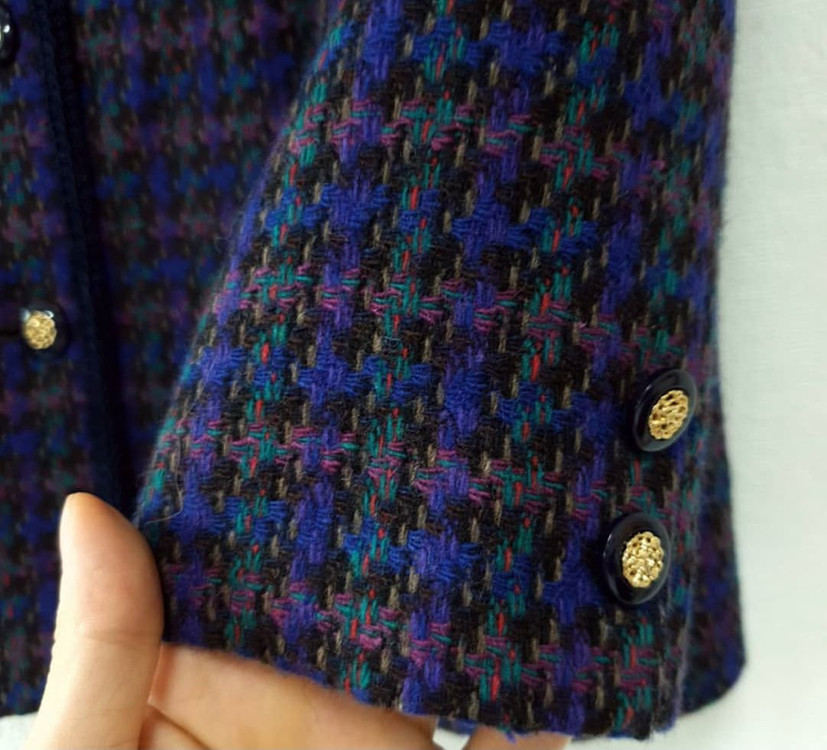 일본 빈티지 셋업 빈티지 트위드 자켓 스커트 투피스 로로빈티지 퍼플트위드 트위드투피스 이미지