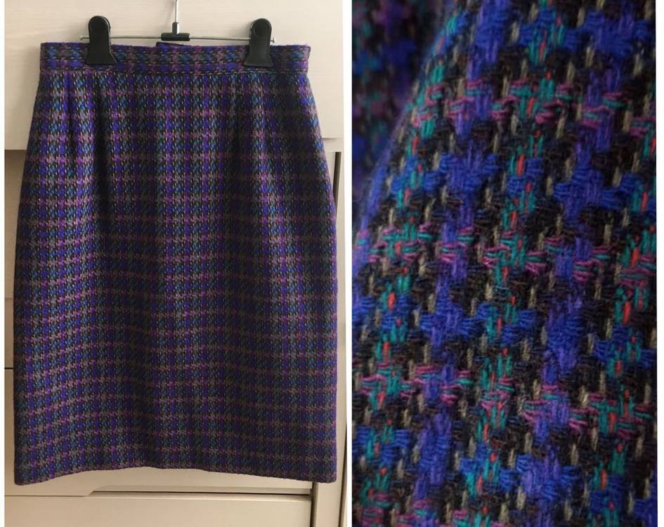 일본 빈티지 셋업 빈티지 트위드 자켓 스커트 투피스 로로빈티지 퍼플트위드 트위드투피스 이미지