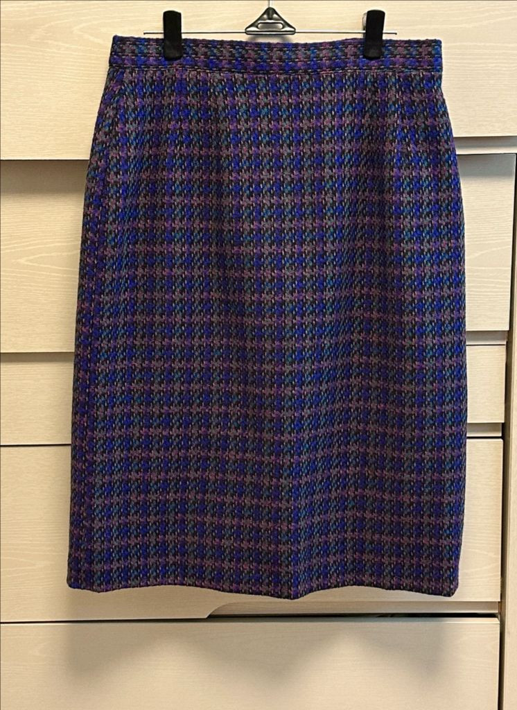 일본 빈티지 셋업 빈티지 트위드 자켓 스커트 투피스 로로빈티지 퍼플트위드 트위드투피스 이미지