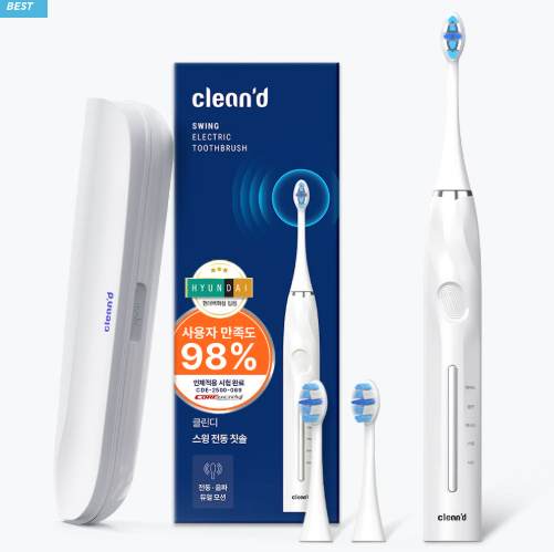 클린디 회전 음파 미세모 전동칫솔 스윙45 새상품 판매합니다. 이미지
