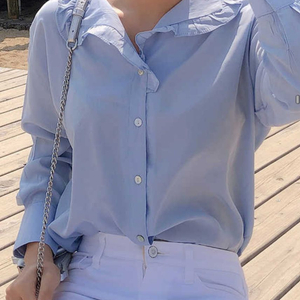 빅사이즈 블라우스 하늘 이미지