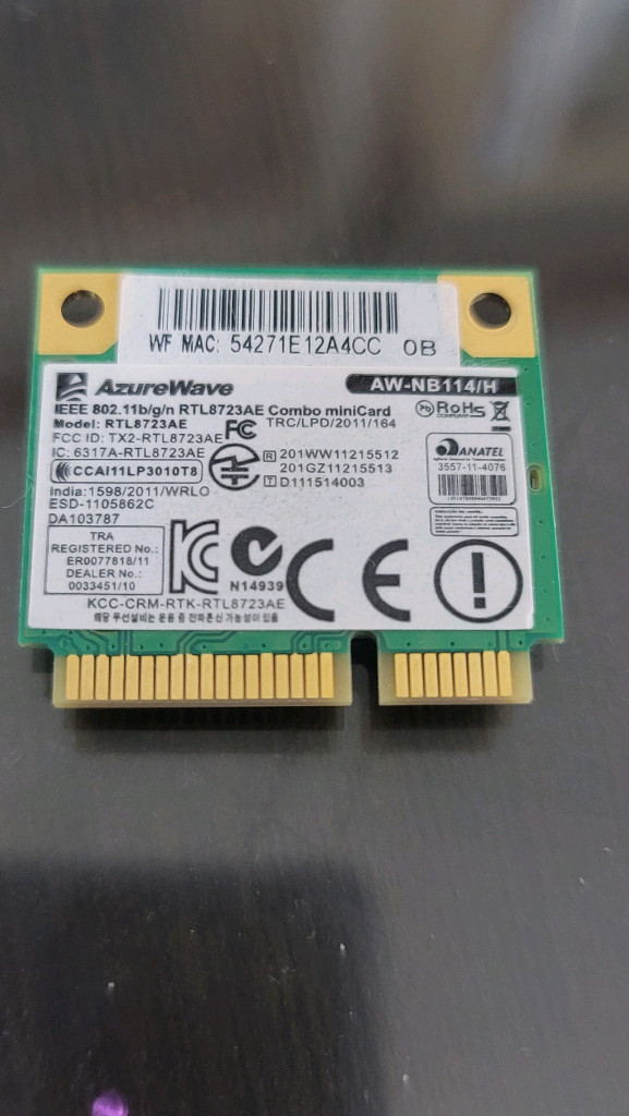 노트북 cpu i5 4200u 와 무선랜카드 이미지