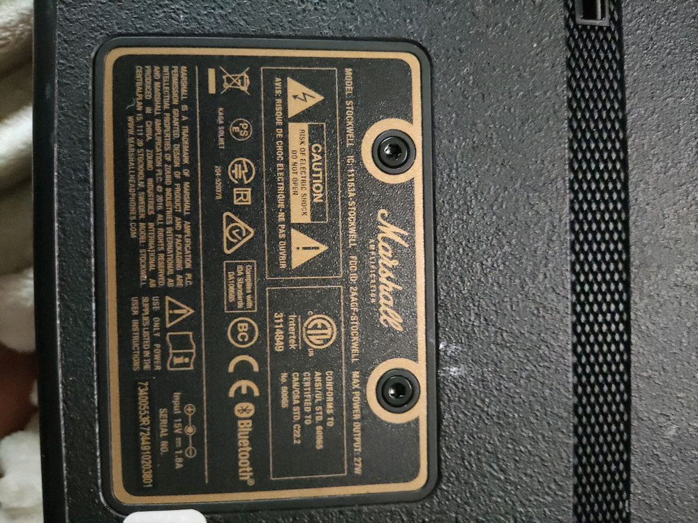 마샬 스톡웰 블루투스 스피커 이미지