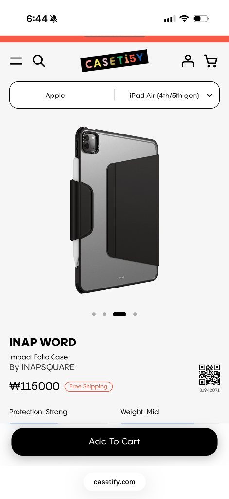 케이스티파이 아이패드 폴리오 케이스 (10.9in 에어 4/5세대) 새상품급 이미지