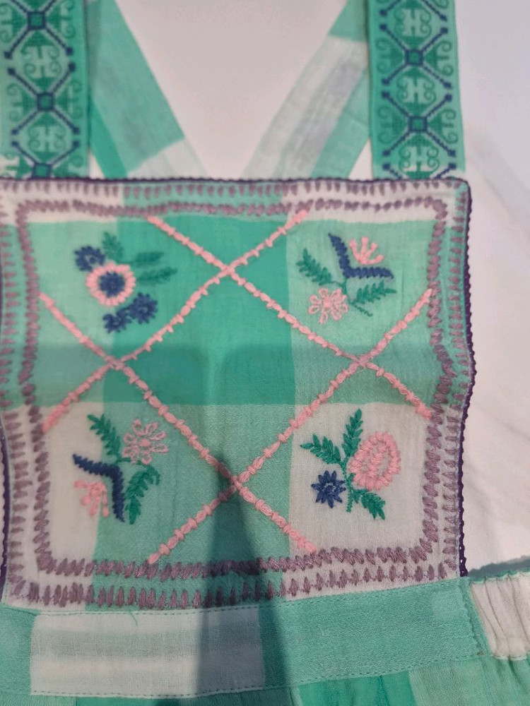 (새상품)봉주르다이어리 민트체크 에이프런원피스 10y 이미지