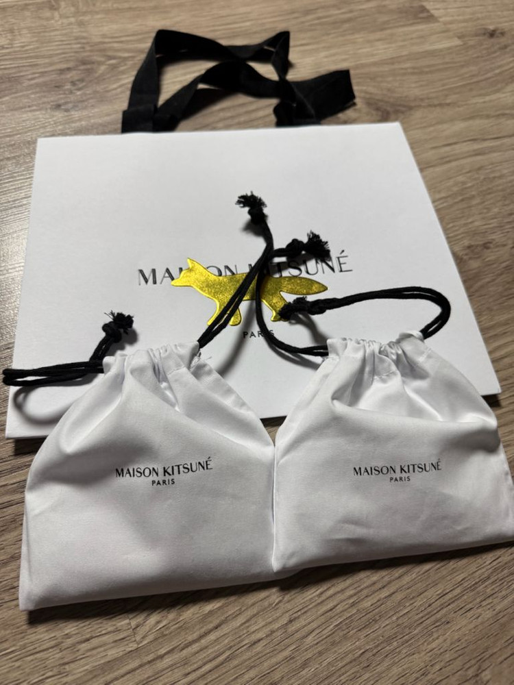 메종키츠네 폭스 키링 핑크/브라운 일괄+쇼핑백 이미지