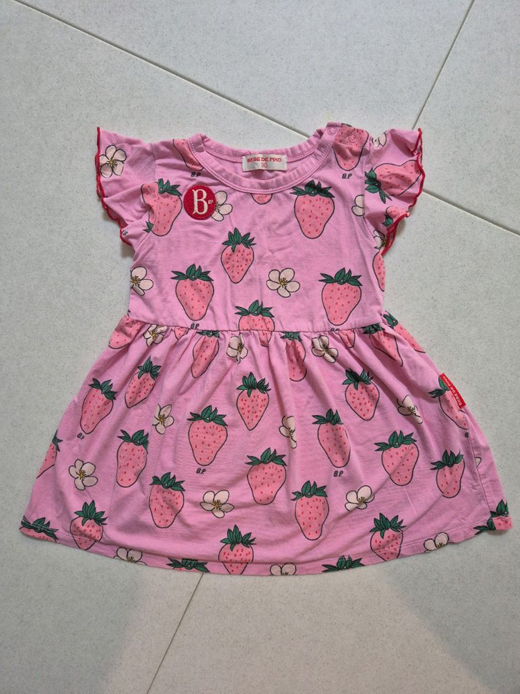 (일괄) 베베드피노 애플 벌룬 원피스 85 + 딸기 원피스 90 이미지