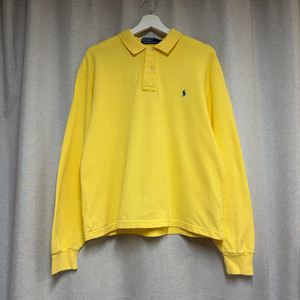 폴로 랄프로렌 긴팔 카라티 옐로우 피케 셔츠 (L) 이미지