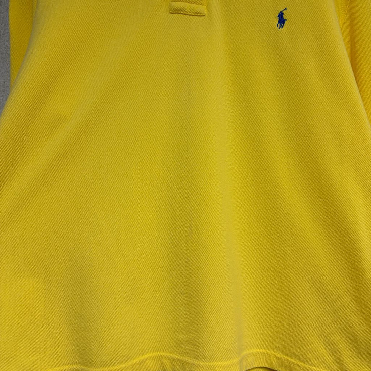 폴로 랄프로렌 긴팔 카라티 옐로우 피케 셔츠 (L) 이미지