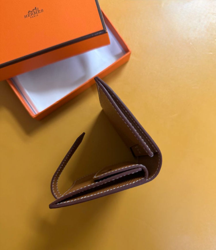 Hermes 에르메스 베안 미니지갑 (골드-엡송가죽/ 실버메탈) 이미지