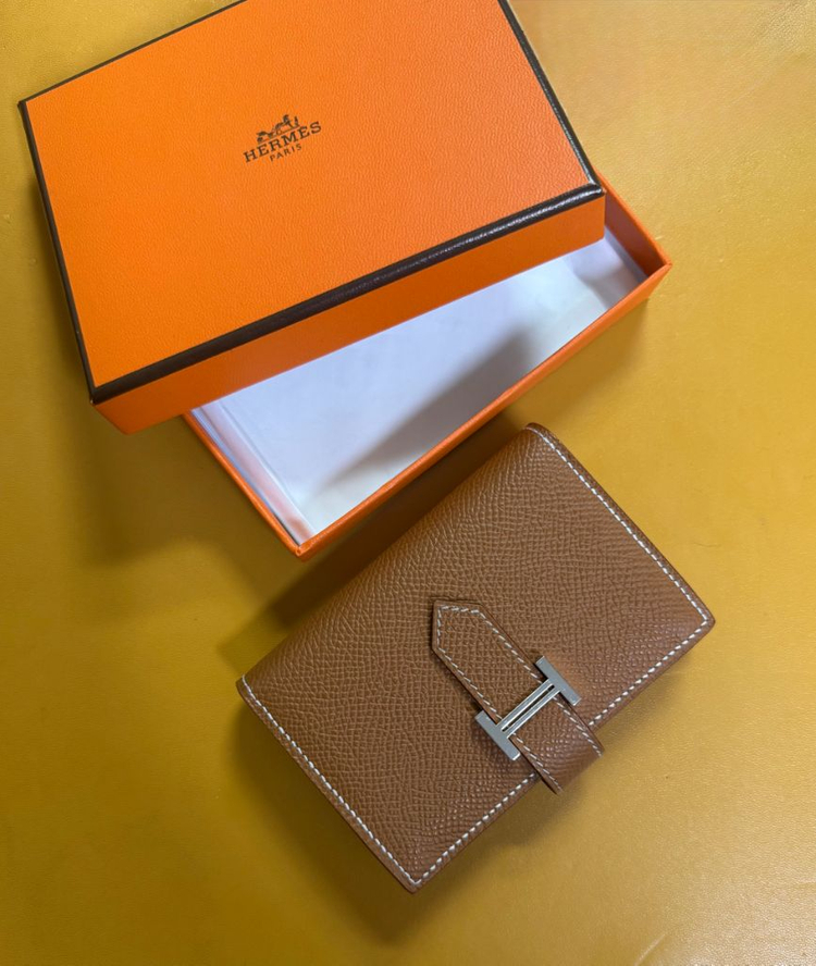 Hermes 에르메스 베안 미니지갑 (골드-엡송가죽/ 실버메탈) 이미지