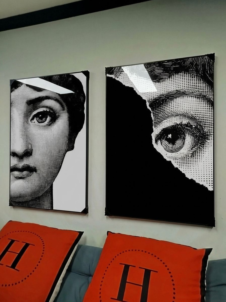 그림 액자 팝아트 인테리어소품 여성 인물화 인물액자 모던한 흑백 도트 아트포스터 거실 벽면 꾸미기 대형 포르나세티 이미지