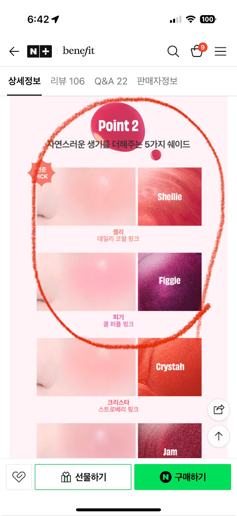 베네피트 쥬스 스틱 듀이 젤 블러시 연준블러셔 피기 반택포 이미지