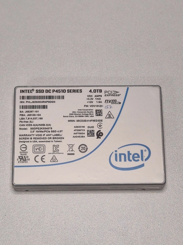 INTEL SSD DC P4510 SERIES 4TB SSD SAS - 안심되는 중고거래