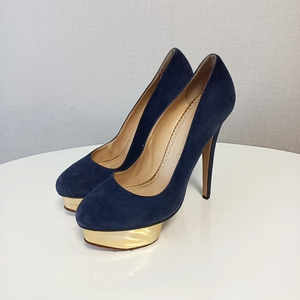 샬롯 올림피아/굽14 하이힐 스웨이드 구두 38/라덴 이미지