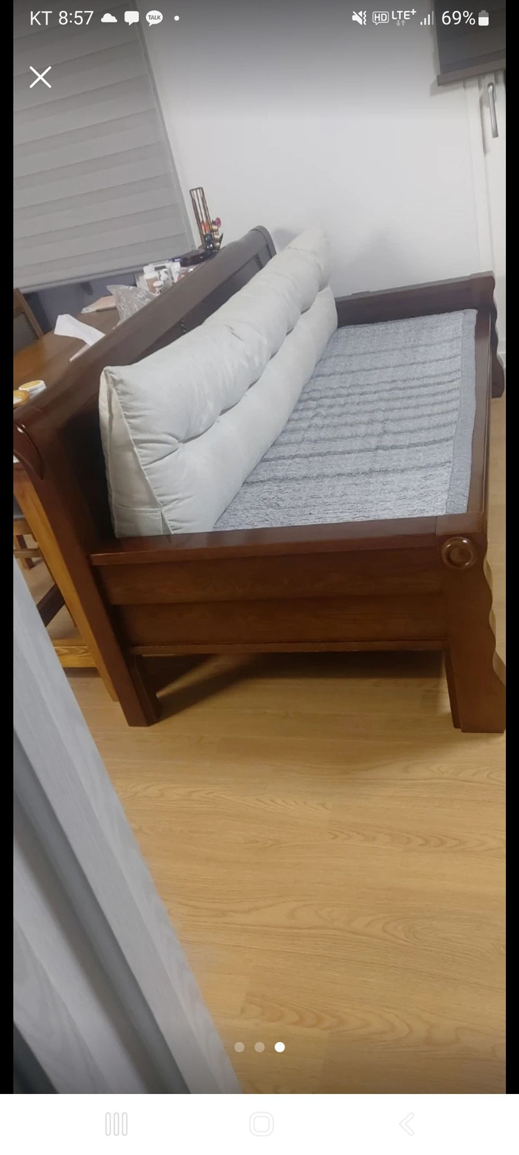 거실용 돌쇼파(원목프레임).온도조절기 작동잘됨 이미지