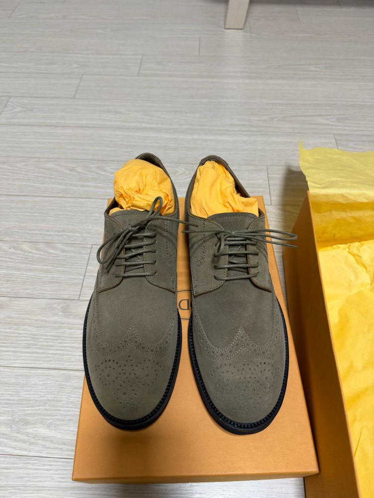 TODS 스웨이드 레이스업 슈즈 (새상품) uk8 이미지