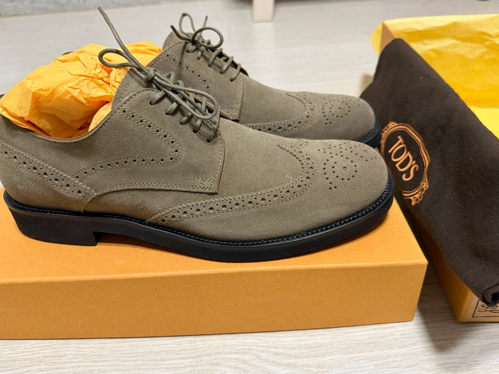 TODS 스웨이드 레이스업 슈즈 (새상품) uk8 이미지