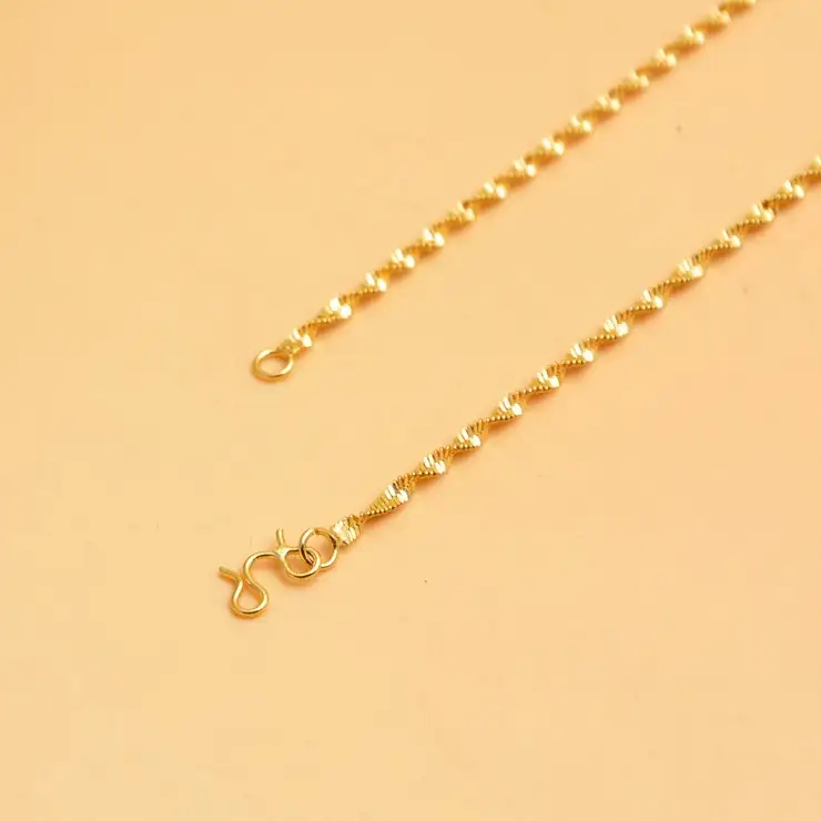 새 18k Gold GP 금 골드 파일 목걸이 45cm 이미지