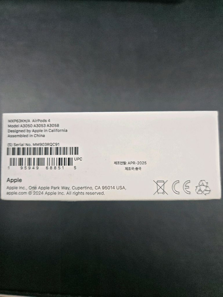애플 에어팟 4세대 일반 오른쪽 유닛 한쪽 ANC 미지원 새상품 이미지