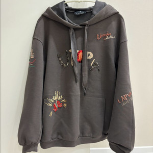 20 랑방컬렉션 비딩 시퀸 후드 탑 이미지