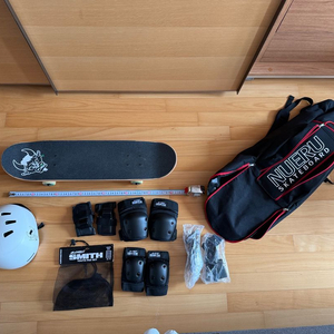 NUERU SKATEBOARD 느루 스케이트보드 풀세트 스케이트보드 72cm보호대백팩가방헬맷풀 구성 사진확인깨끗 사 이미지