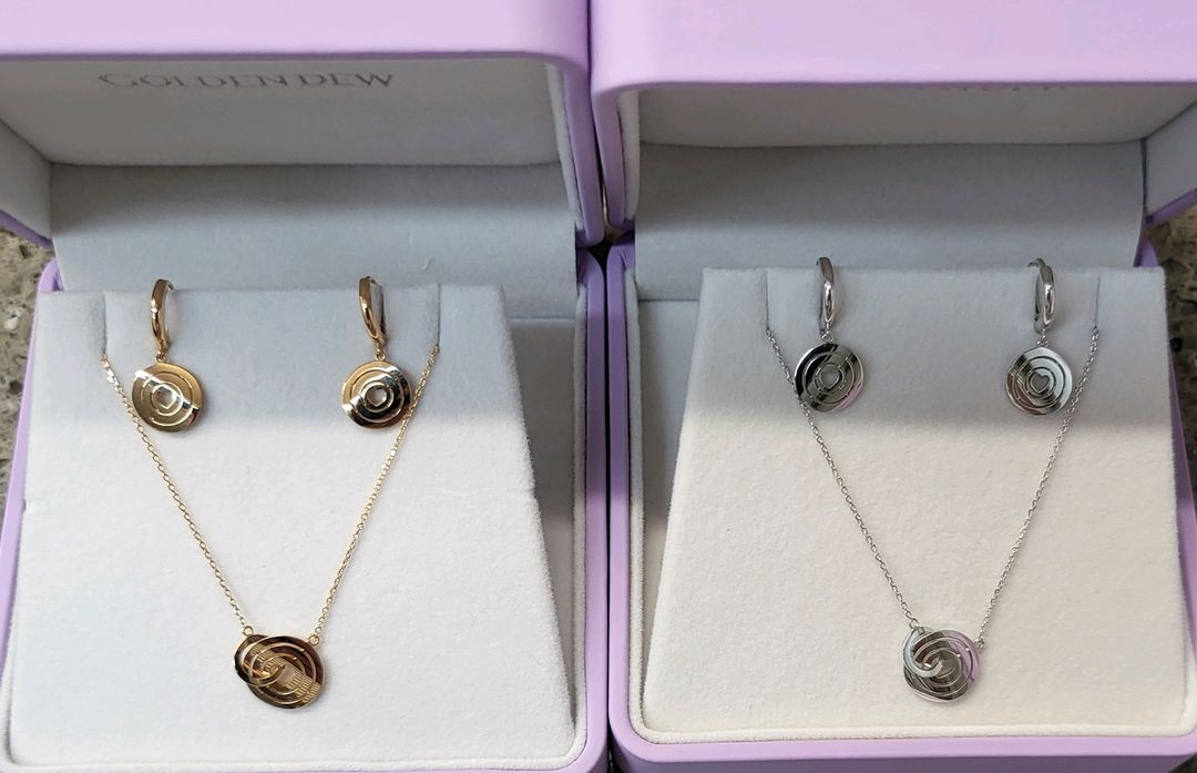 골든듀 라운델 18k 목걸이 귀걸이 세트 이미지