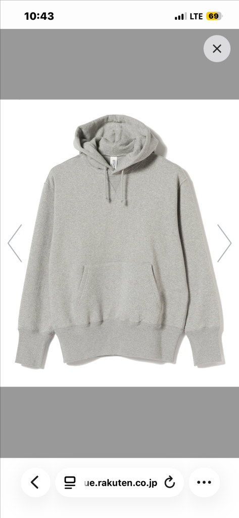 루프휠러x빔즈 슈퍼헤비 웨이트 스웻후드 XL 이미지