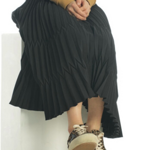 플리에 플리츠스커트 주름스커트 블랙 새상품 프리사이즈 / 블랙스커트 롱스커트/plie x jmade / plie p 이미지