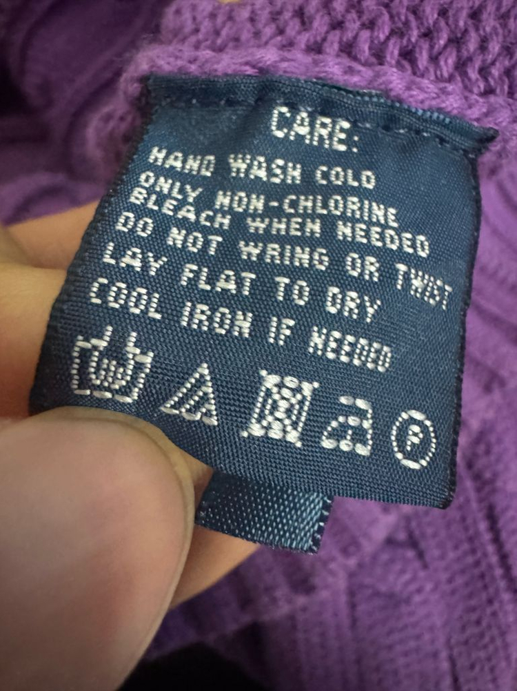 여성 폴로 랄프로렌 꽈배기 케이블 코튼 니트 S 퍼플 이미지