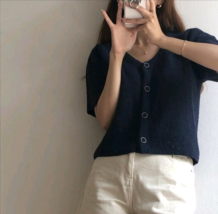 아카이브 제이투유 모네가디건 네이비 + 니트베스트 이미지