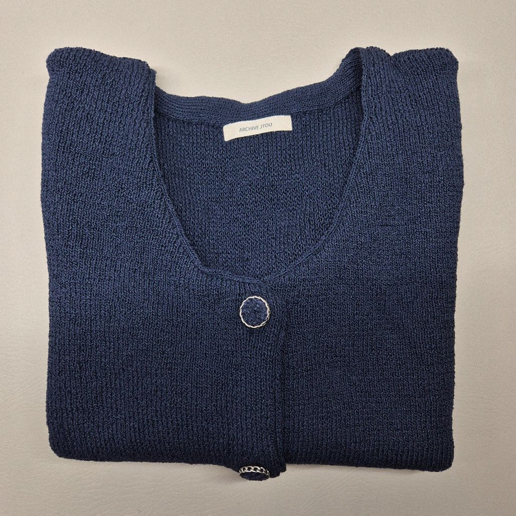 아카이브 제이투유 모네가디건 네이비 + 니트베스트 이미지