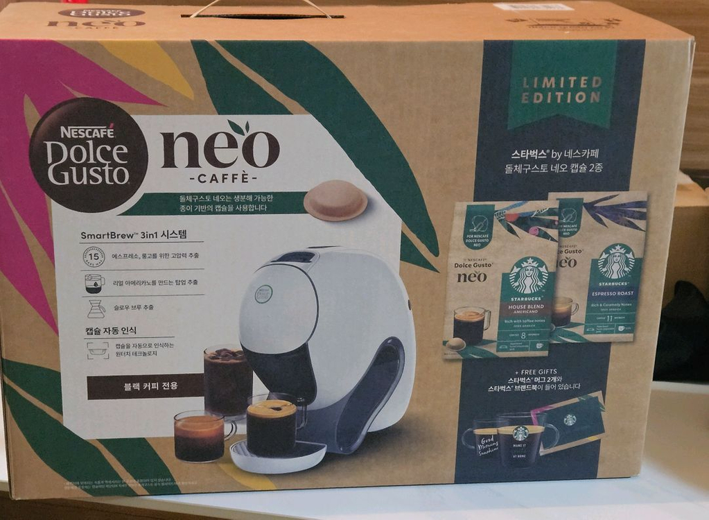 미사용) 신상품 돌체구스토 네오 스타벅스 앳홈 팩 캡슐 커피머신 이미지