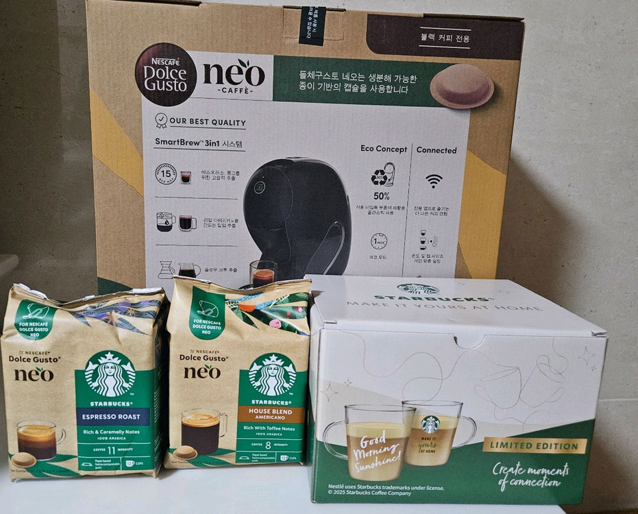 미사용) 신상품 돌체구스토 네오 스타벅스 앳홈 팩 캡슐 커피머신 이미지