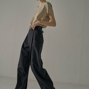 파사드패턴 썸머울 와이드 팬츠_black xs 새상품 이미지