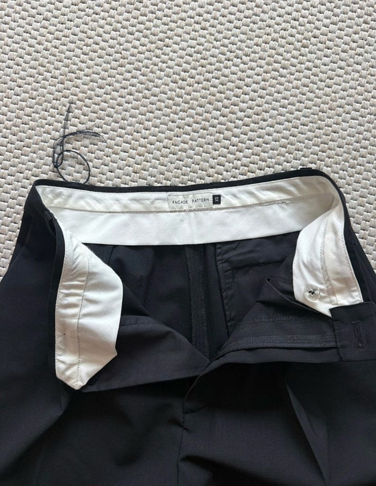 파사드패턴 썸머울 와이드 팬츠_black xs 새상품 이미지