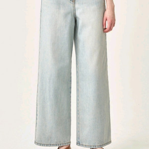 더캐시미어백 밴딩 스티치 와이드 데님 팬츠 이미지