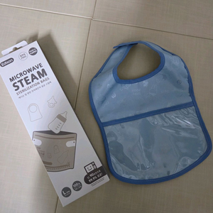 (택비만받을게요) 아기 턱받이+살균 스팀백 새거 이미지