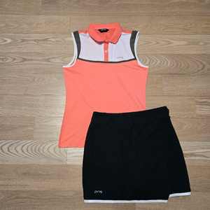 [55] 핑골프웨어 여성 골프복 세트 스커트 나시 이미지