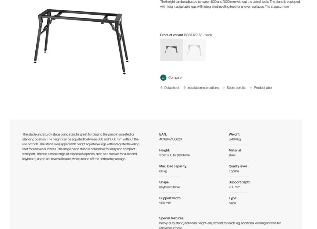 [미개봉] K&M 18953 키보드 건반 스탠드 이미지