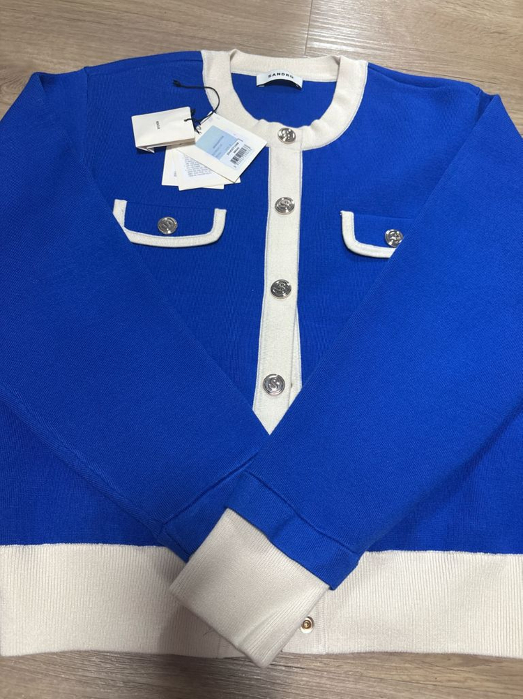 산드로 플랫 포켓 투톤 가디건 이미지